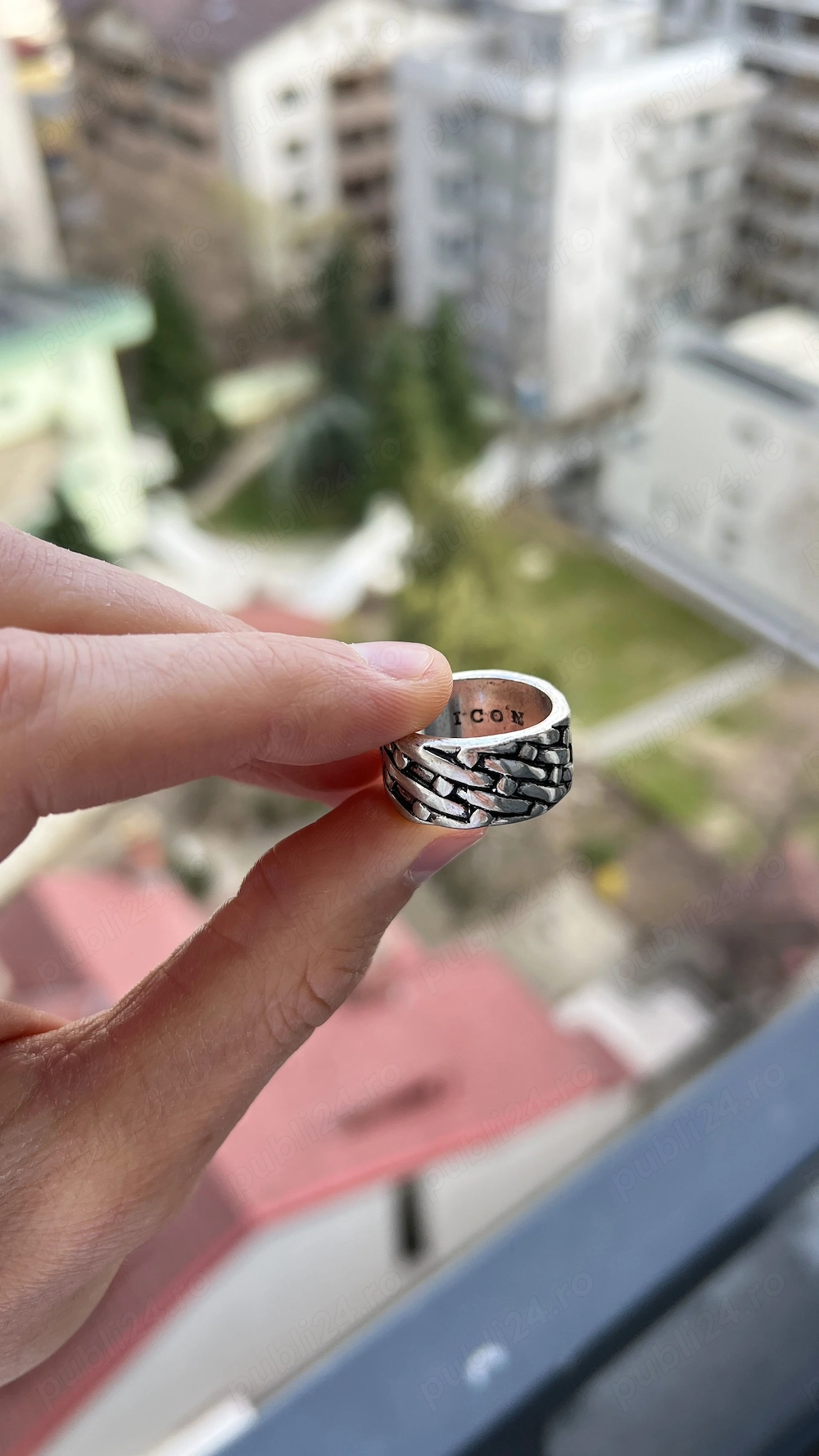 Inel argintiu pentru barbati - Inel din otel inoxidabil