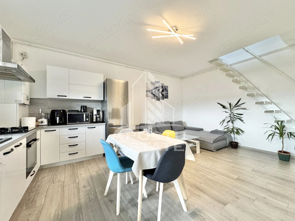 Apartament cu 3 camere si scara interioara, complet mobilat in Giroc.