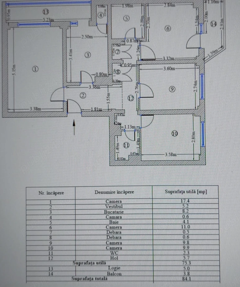 Ap. 4 camere, bloc 1984, centrala termica 