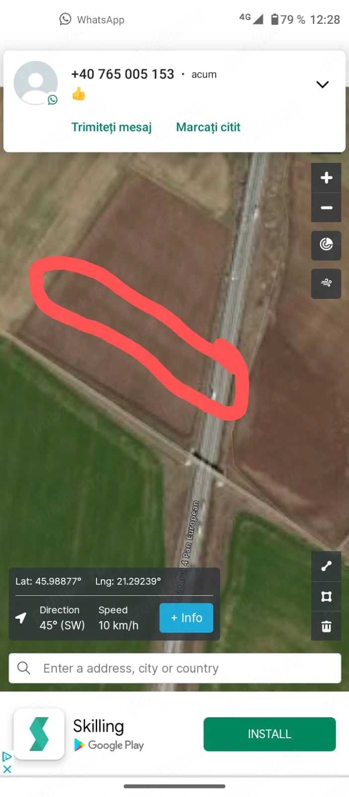 Vând 2,3 Ha arabil lipit de A1 langa Seceani