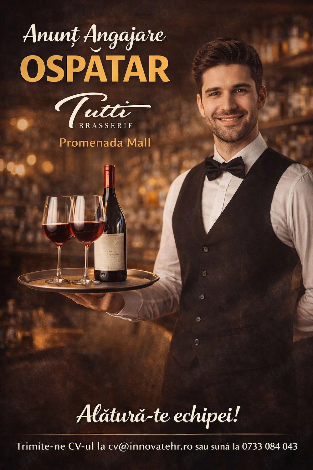 Angajam Ospatar cu experienta relevanta in Restaurante