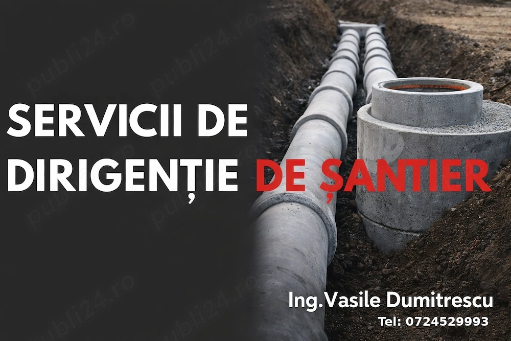 Diriginte de șantier autorizat instalații apă-canal | 35 ani experiență | Proiecte complexe