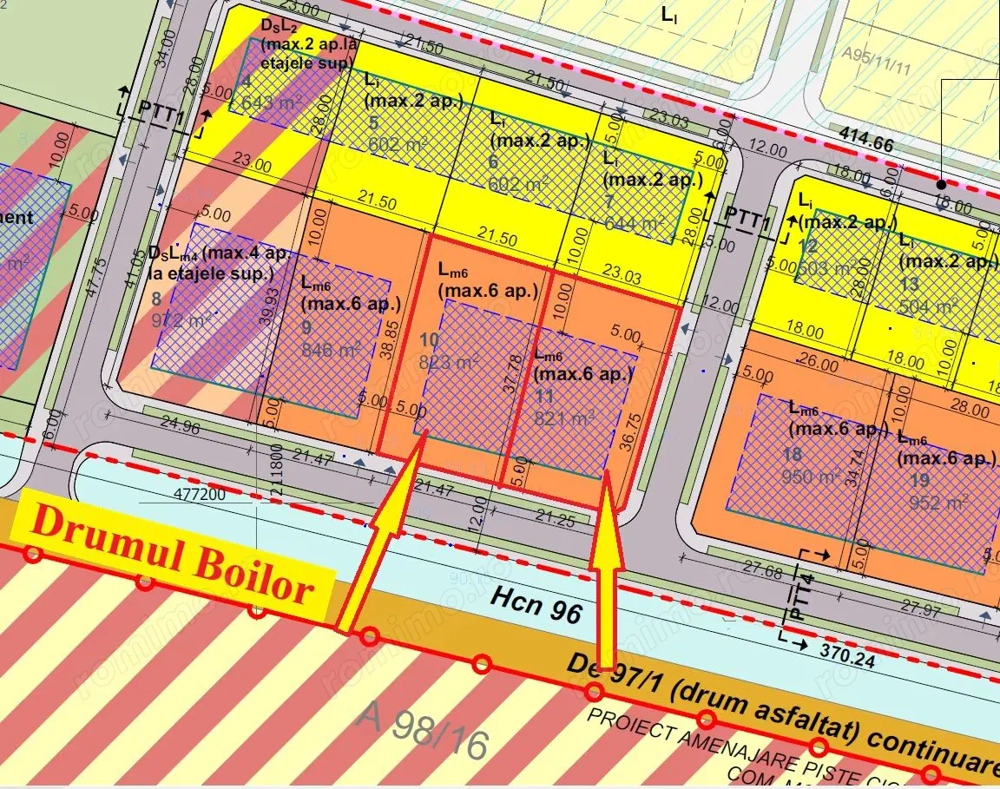 Teren pentru cladire cu 6ap - Acces la Drumul Boilor - Mosnita - 100e/mp+TVA