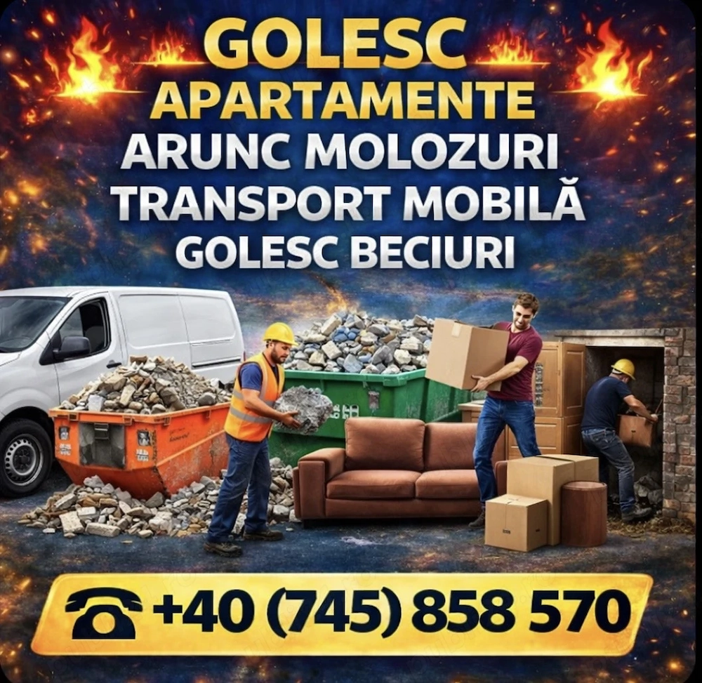 golire aprtamente aruncare molozuri 