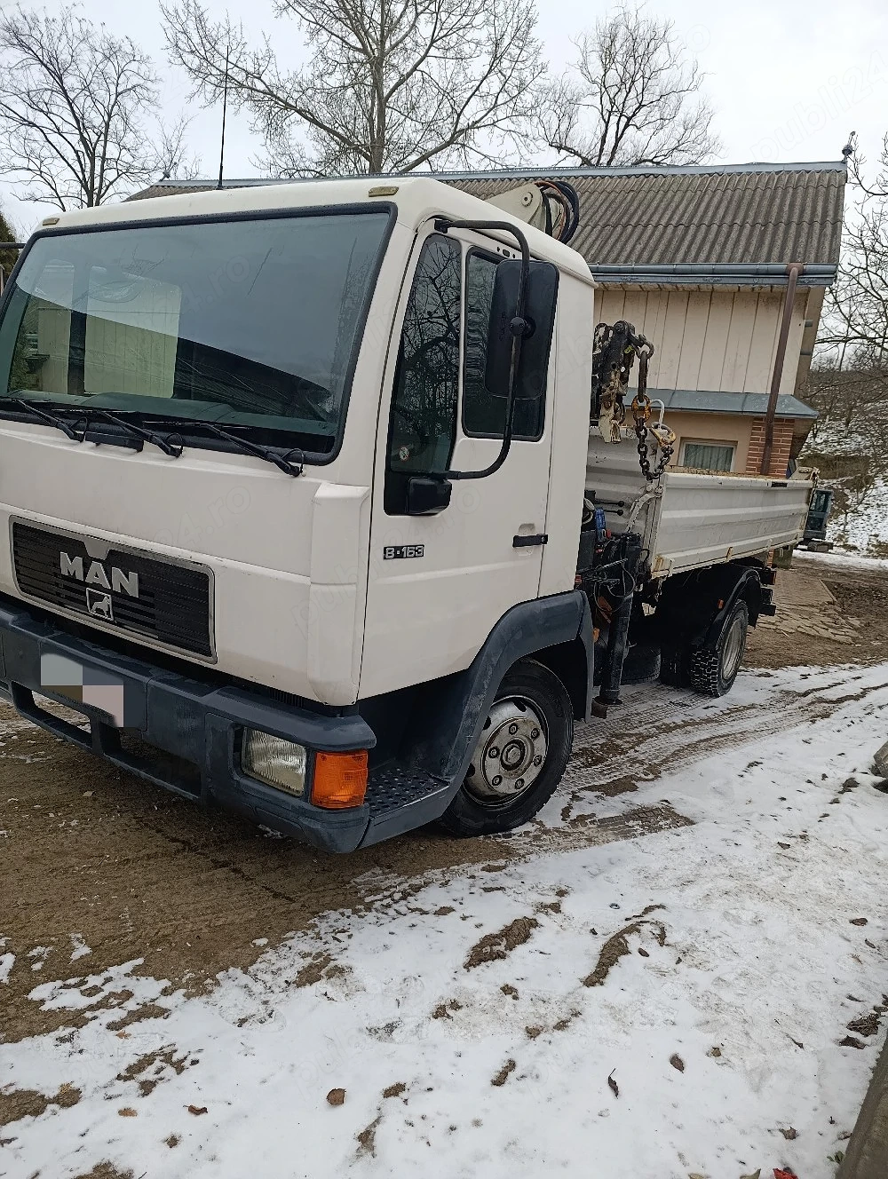 Vând Man basculabil macara 8163