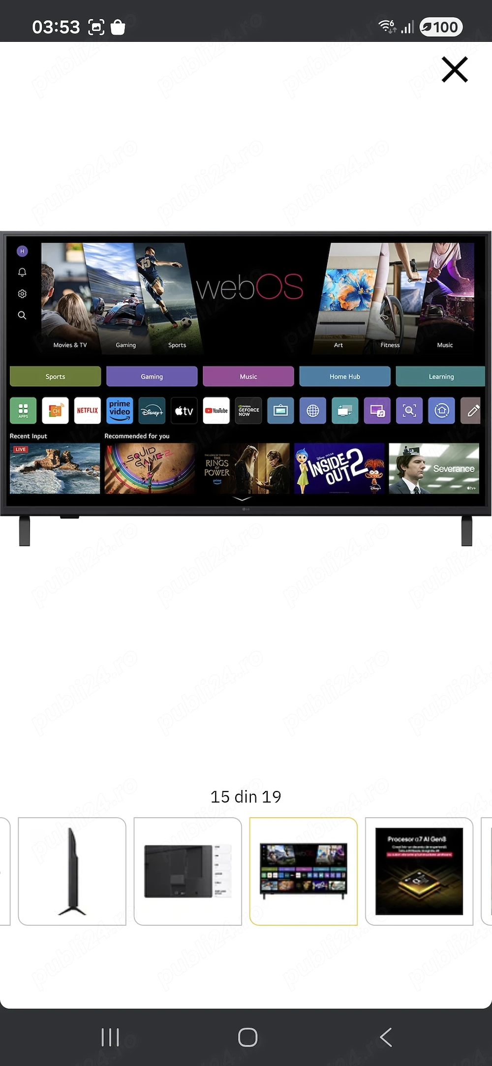 Se vinde: Televizor LED Smart LG UHD 139 cm