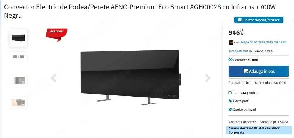 Panou Radiant Aeno Eco Smart 700W Infrarosu