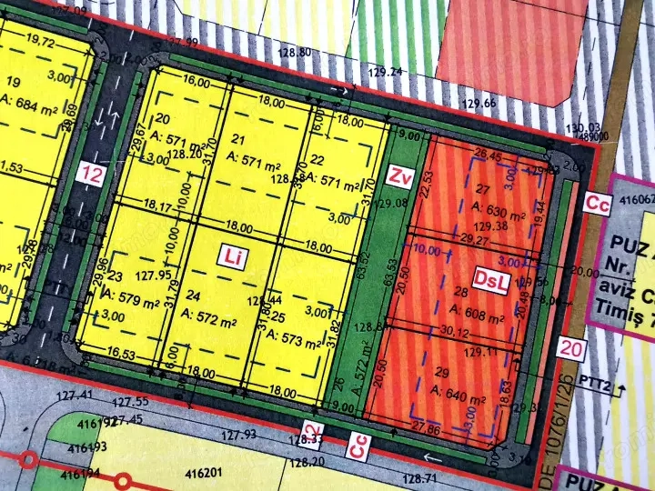 Com. 0% - Timisoara Nord - Teren INTRAVILAN - Su: 571-684mp - Toate utilitatile