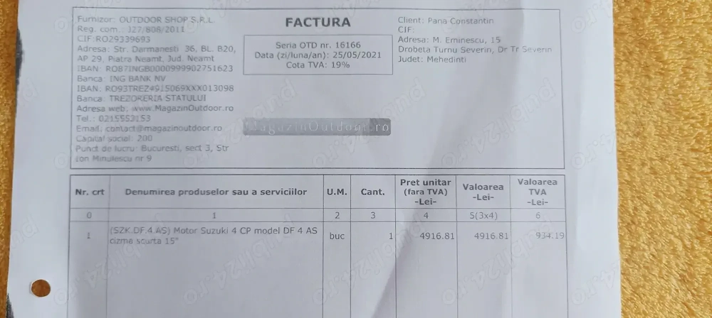 Motor barca Suzuki 4 CP 