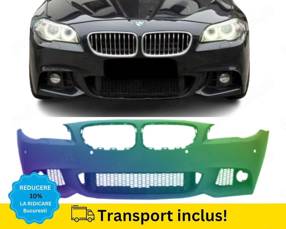 Bara fata Pachet M-Tech BMW Seria 5 F10 F11 2010-2014 NEGRU 668 VOPSITA