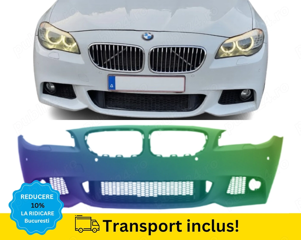 Bara fata Pachet M-Tech BMW Seria 5 F10 F11 2010-2014 Alba 300 vopsita