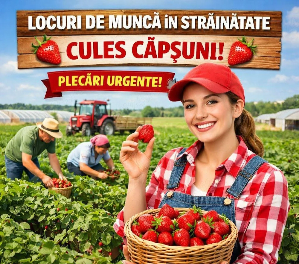 Angajăm la sere de afine și  capsuni 