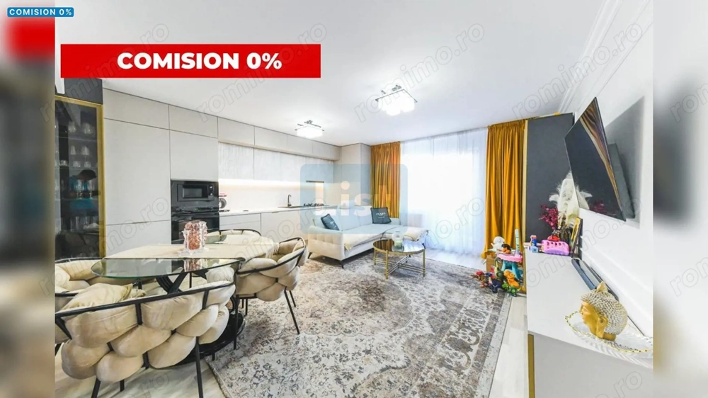 C0MISION 0! 2 camere 59mp, terasa 15mp, etaj 1/8, parcare, imobil 2019