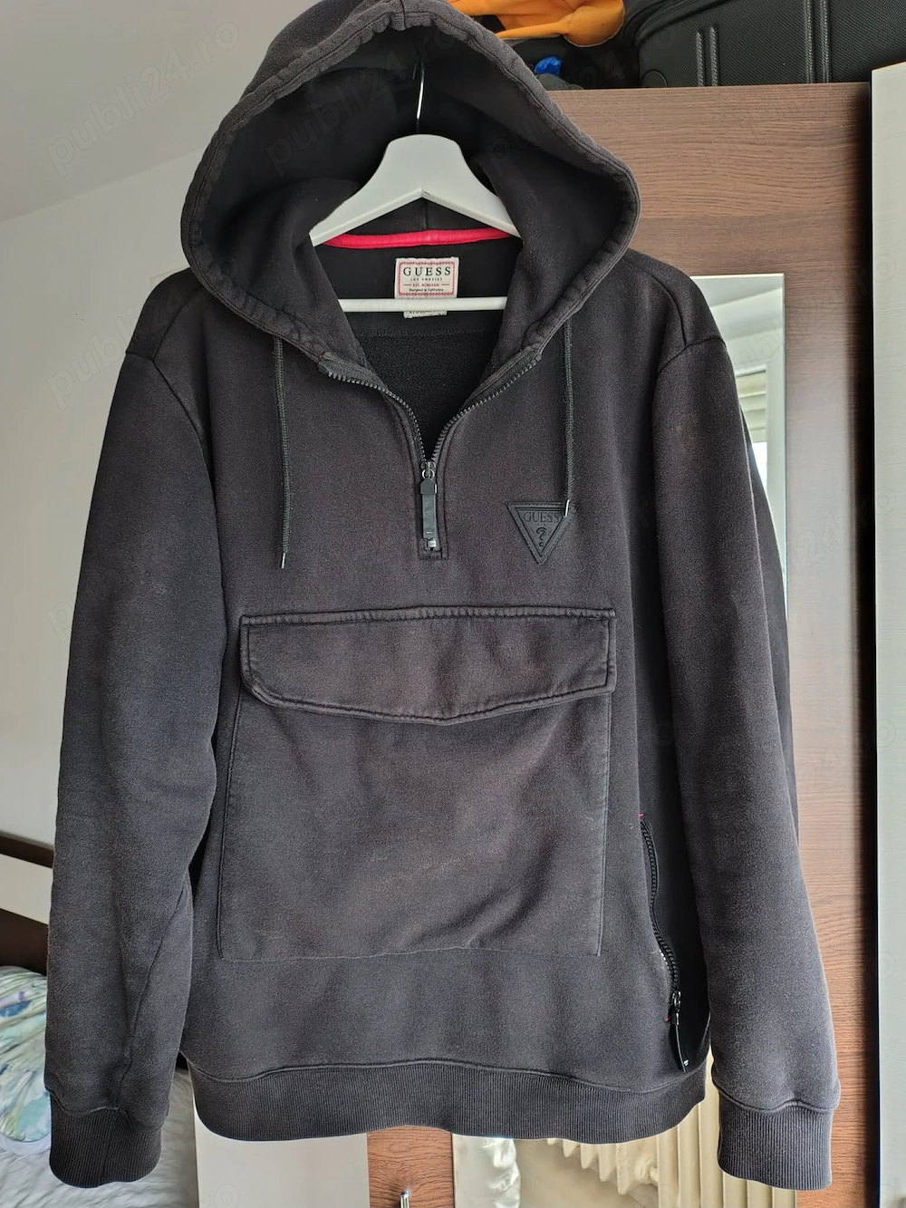 Hanorac Bluza Guess Essential Trend Zip Hoodie FLOYD Regular Fit, Size L