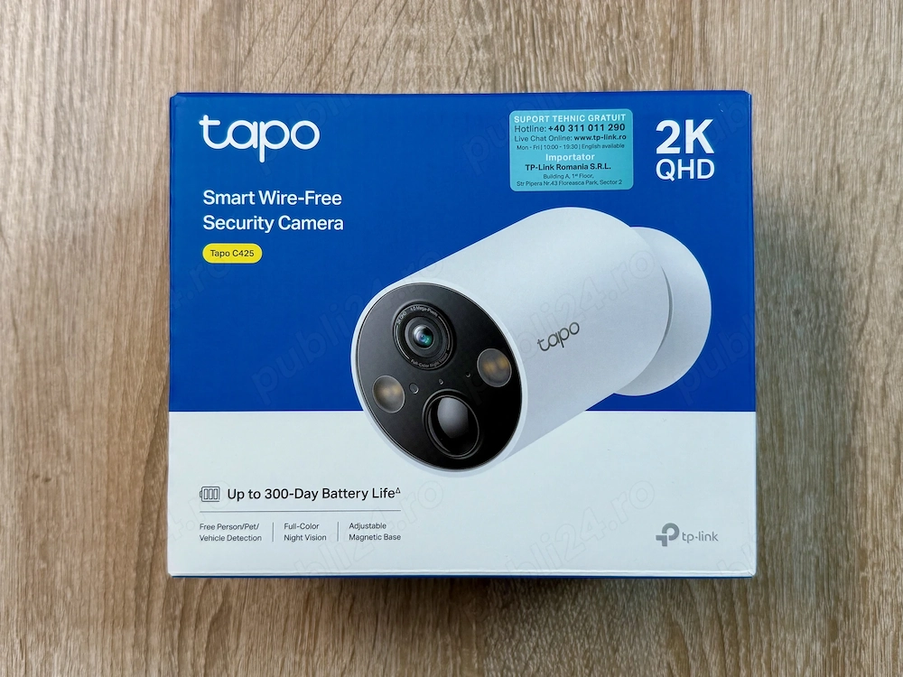 TP-LINK Tapo C425 + A200 - camera supraveghere video smart 2K QHD - cu acumulator - cu panou solar