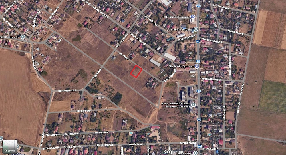 Fundulea - Teren 1000 m2, Deschidere 20 m, pretabil constructie casa