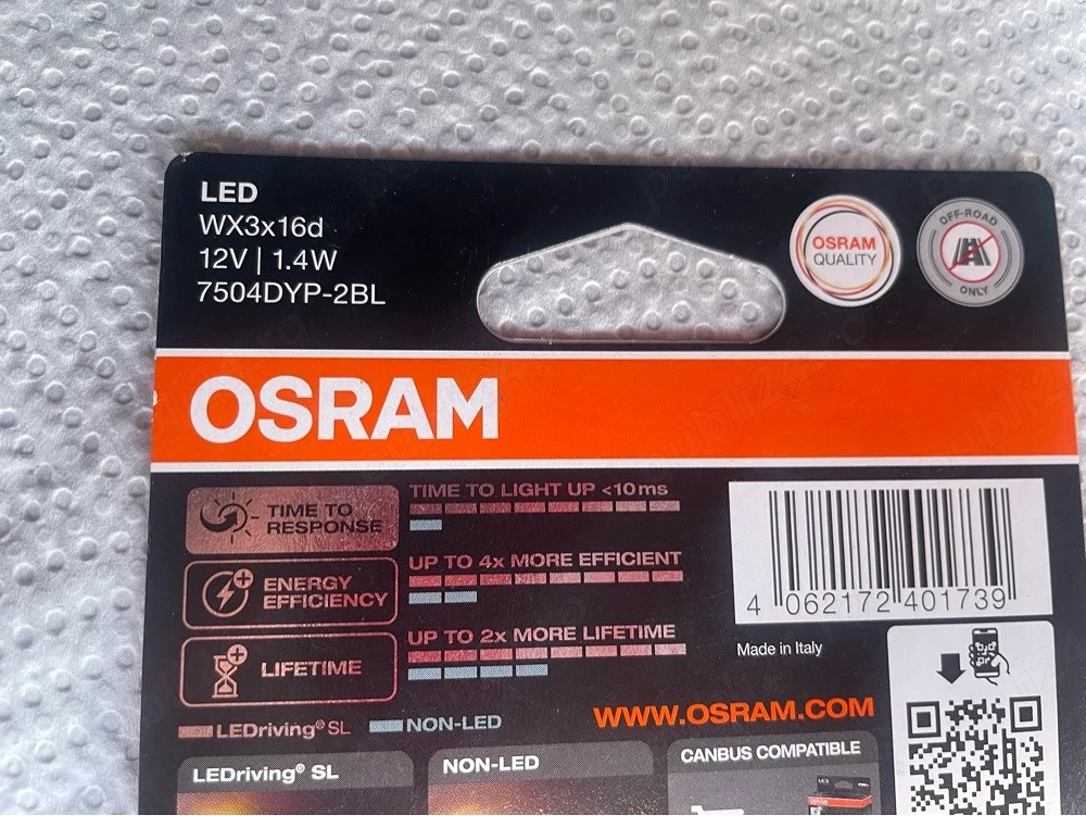 Becuri auto led osram