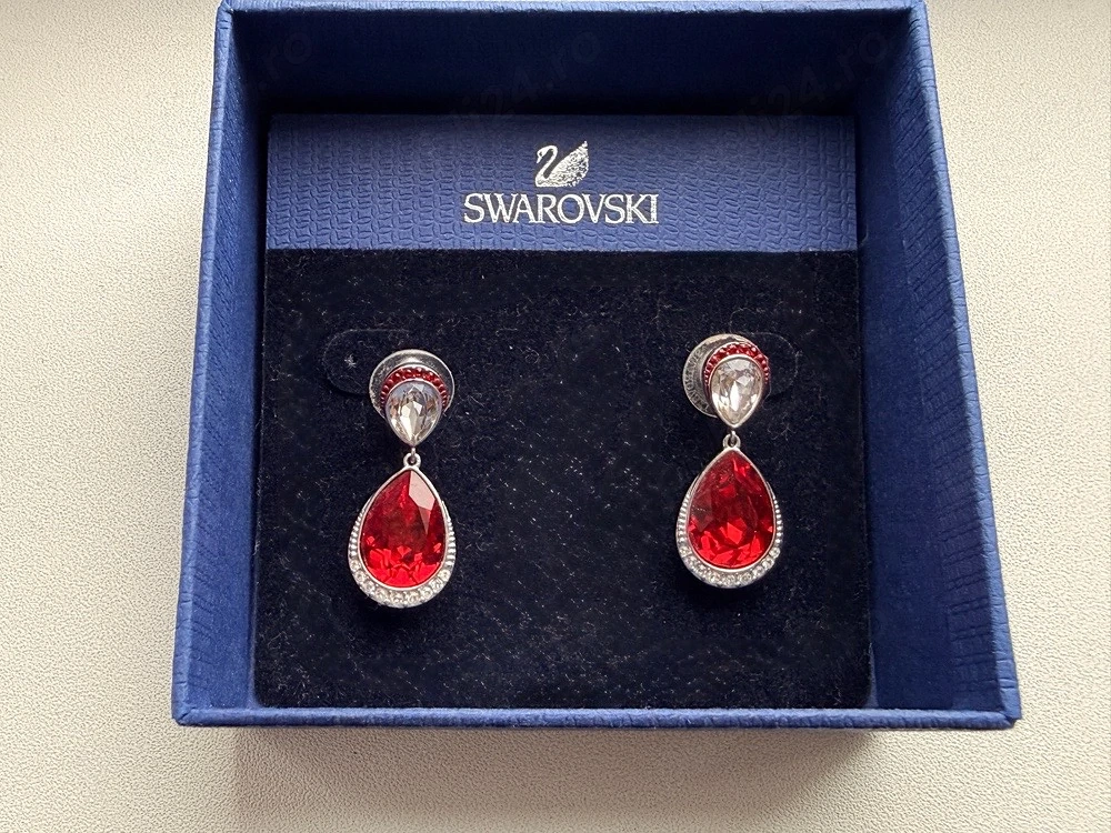 Cercei rosii Swarovski originali