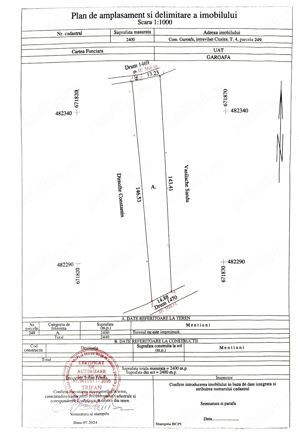 Teren intravilan Ciuslea, Vrancea