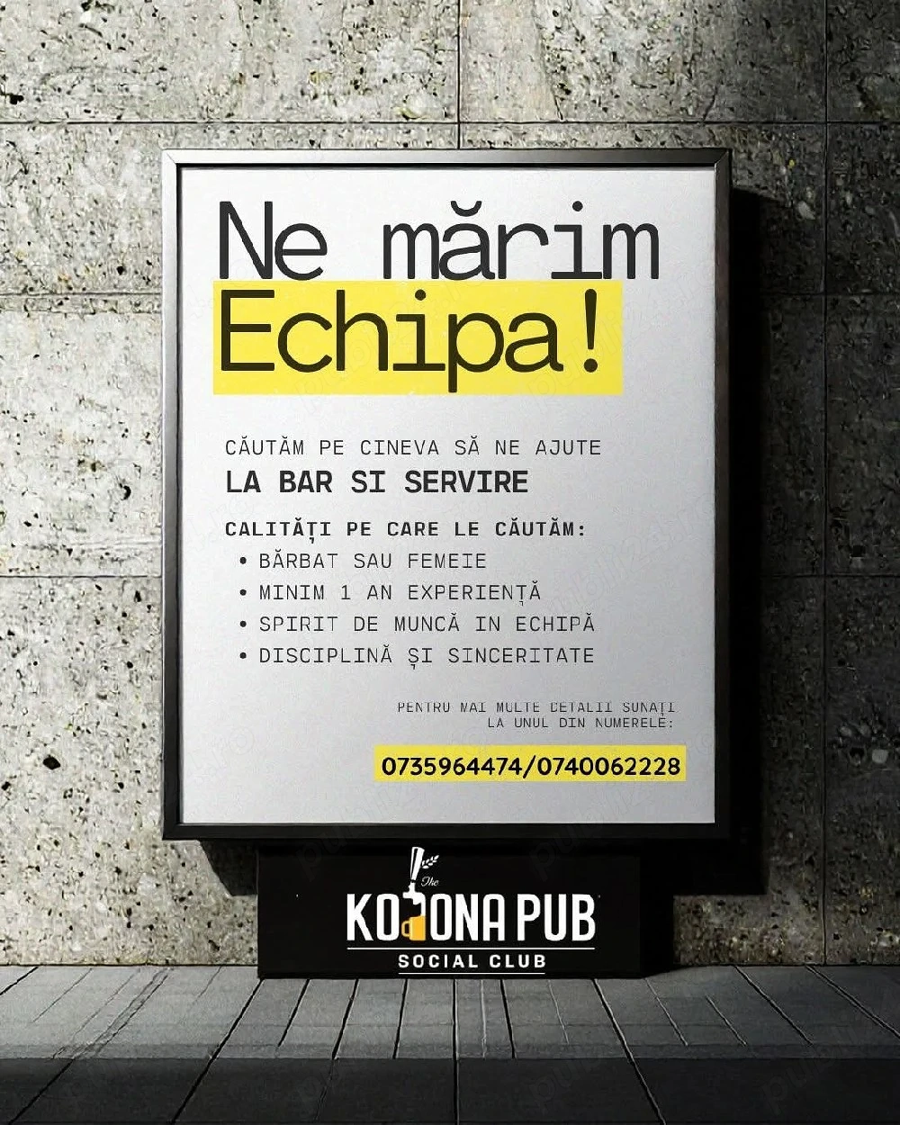  sc angajează barman cu experiență 