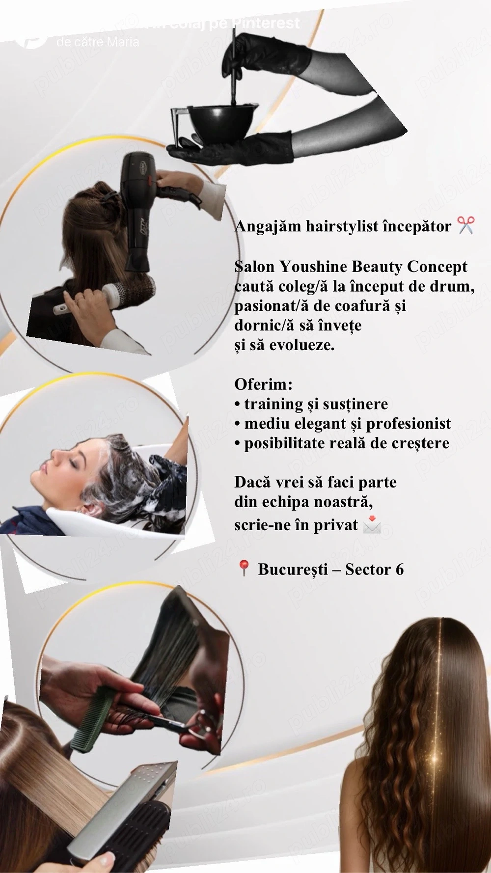 Angajam coafeza hairstylist la inceput de drum