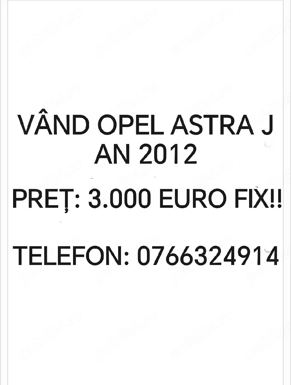 Vând  opel Astra j     2012