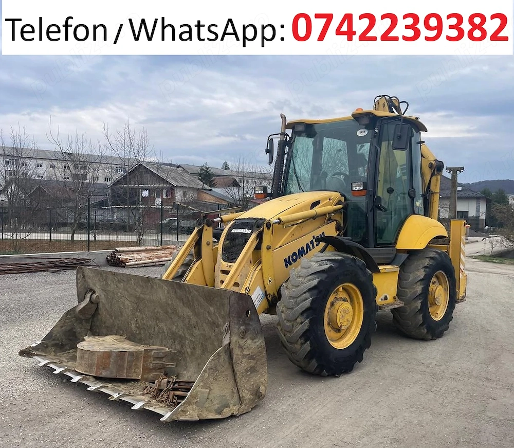 Buldoexcavator Komatsu 93 S5, an 2006, brat telescopic, cupa multifunctionala, rar, rca