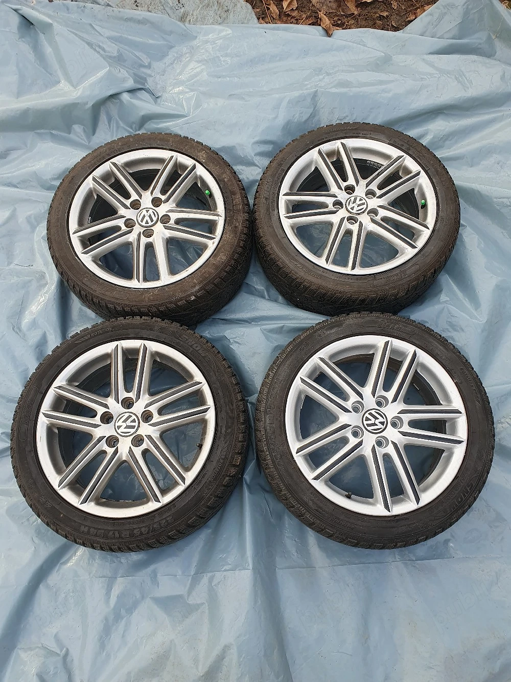 Vand jante 17'  5x112, 7Jx17H2, ET 54, Volksvagen Audi, cu anvelope de iarna RIKEN  225 45 R17
