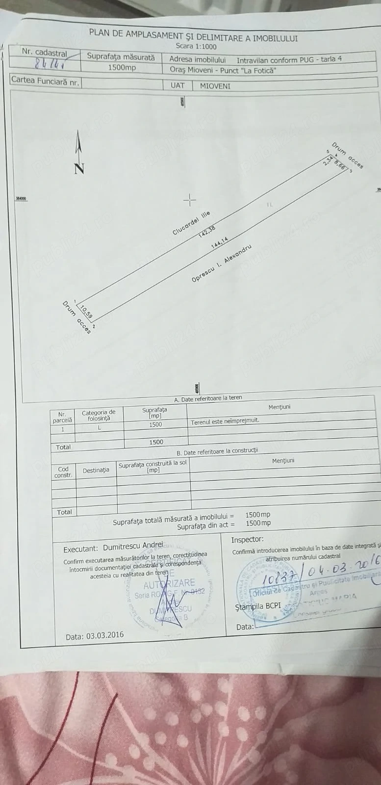 Teren Mioveni, 1500m , Strada Egalitatii 9
