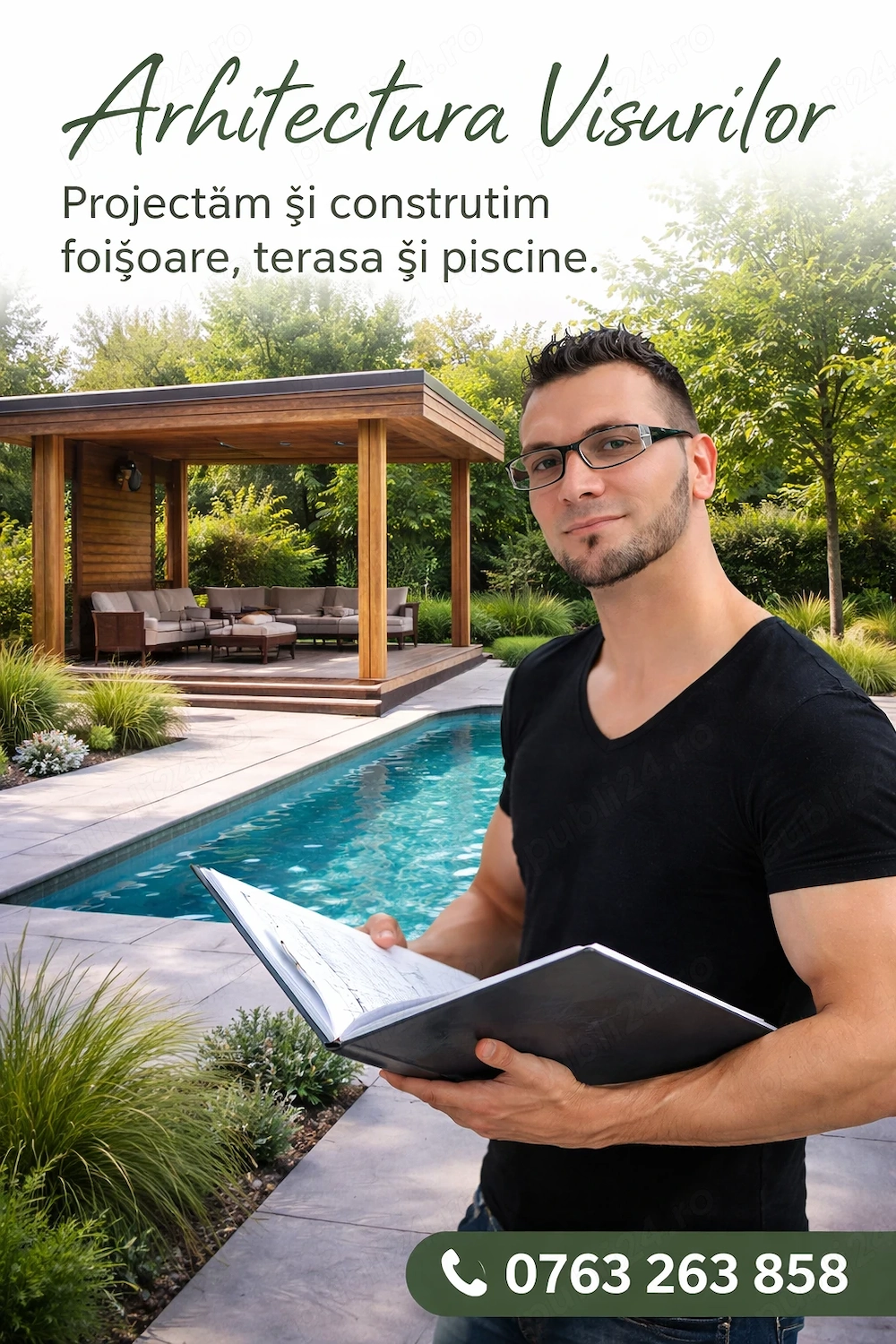 Executam lucrări,  foișoare, piscine, exterioare și interioare 