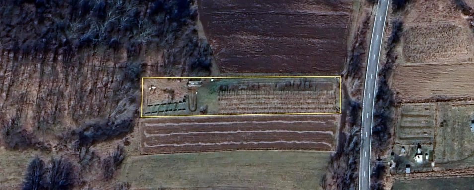 Teren agricol Ezeriș, 3000 mp, la șosea, cu pomi