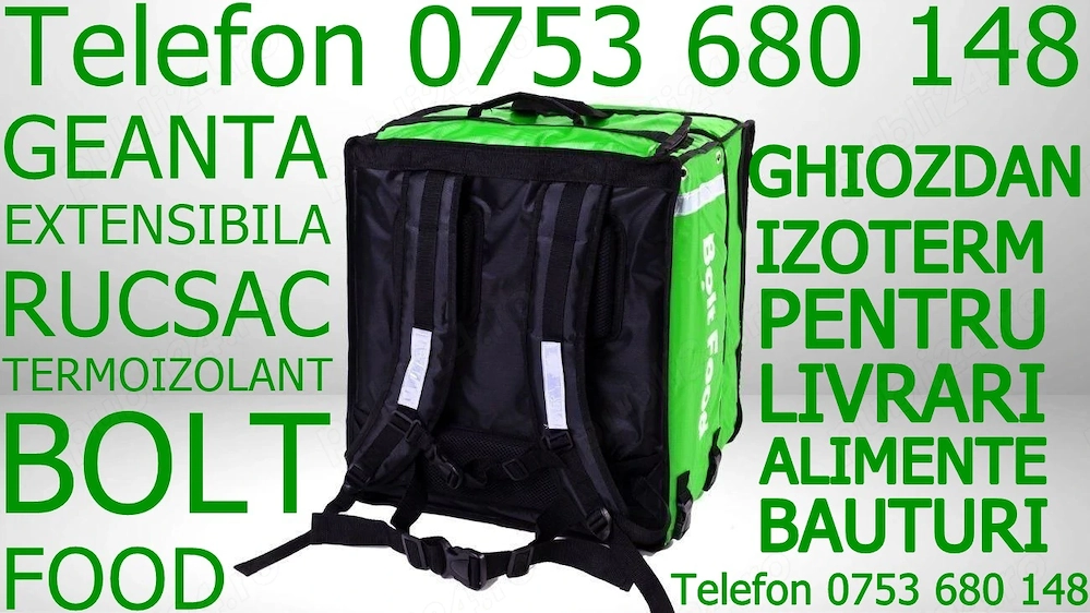 Rucsac Bolt Food geanta transport alimente bauturi,model nou de ghiozdan extensibil,Lada frigorifica