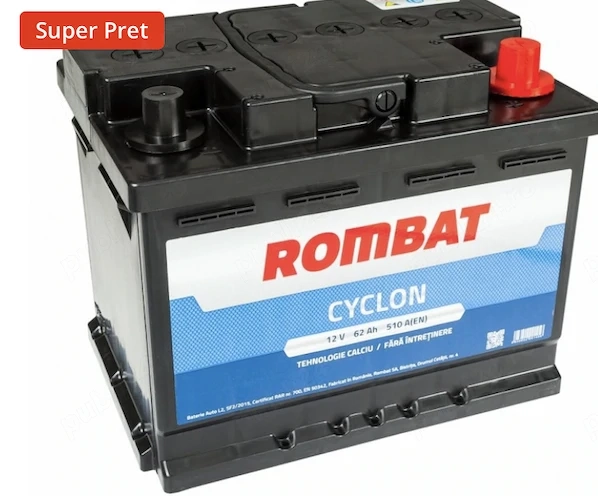 De vanzare 2 buc Baterie auto Rombat Cyclon 62Ah 510A 12V