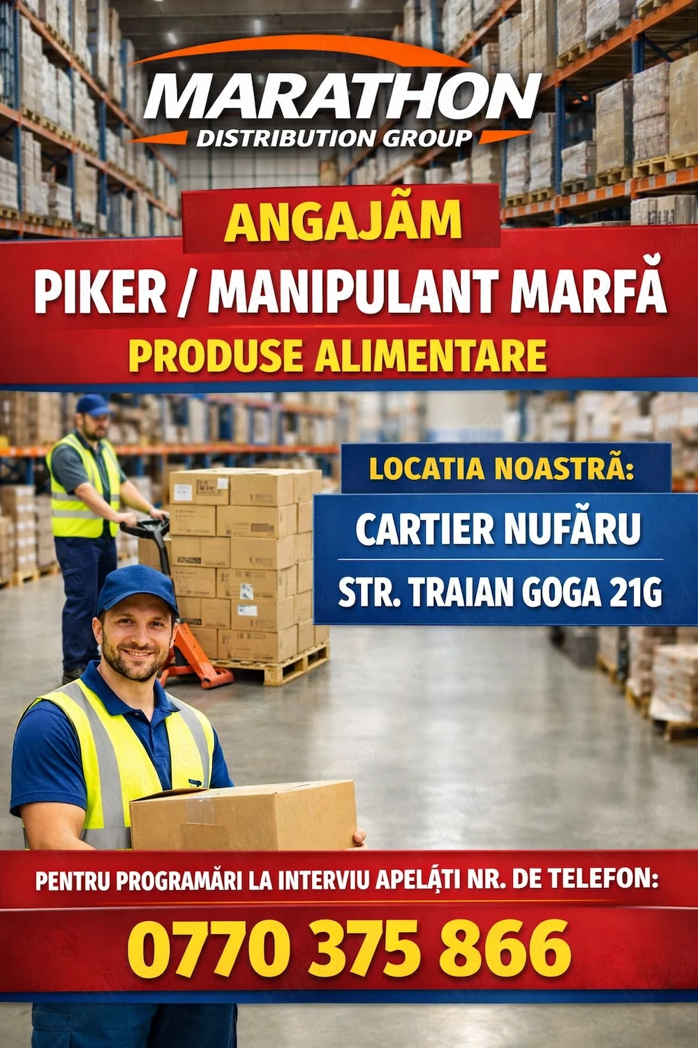 Manipulant marfa produse alimentare 