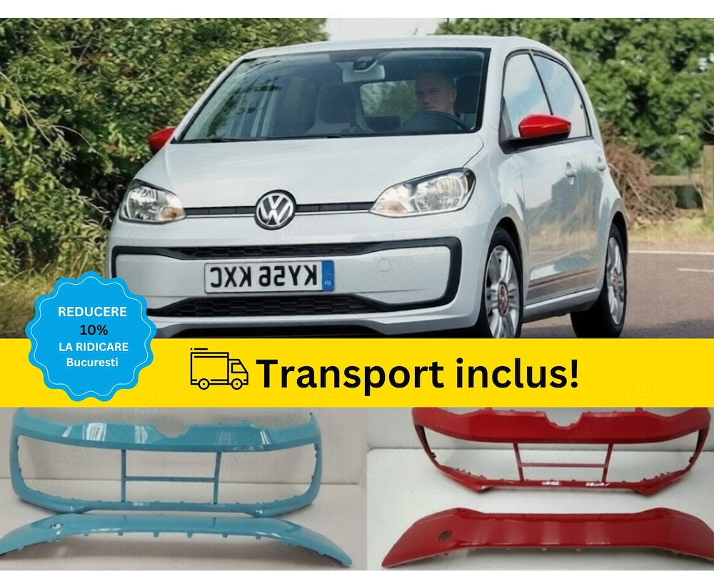 Bara fata + Bandou VW UP E-UP 2016-2023 Negru Rosu Alb Gri Albastru Verde Portocaliu Auriu VOPSITA