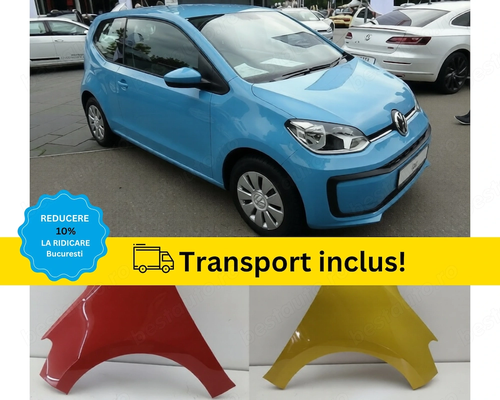 Aripa fata VW UP E-UP 2016-2023 Alb Negru Rosu Gri Verde Albastru Auriu la culoarea masini vopsita