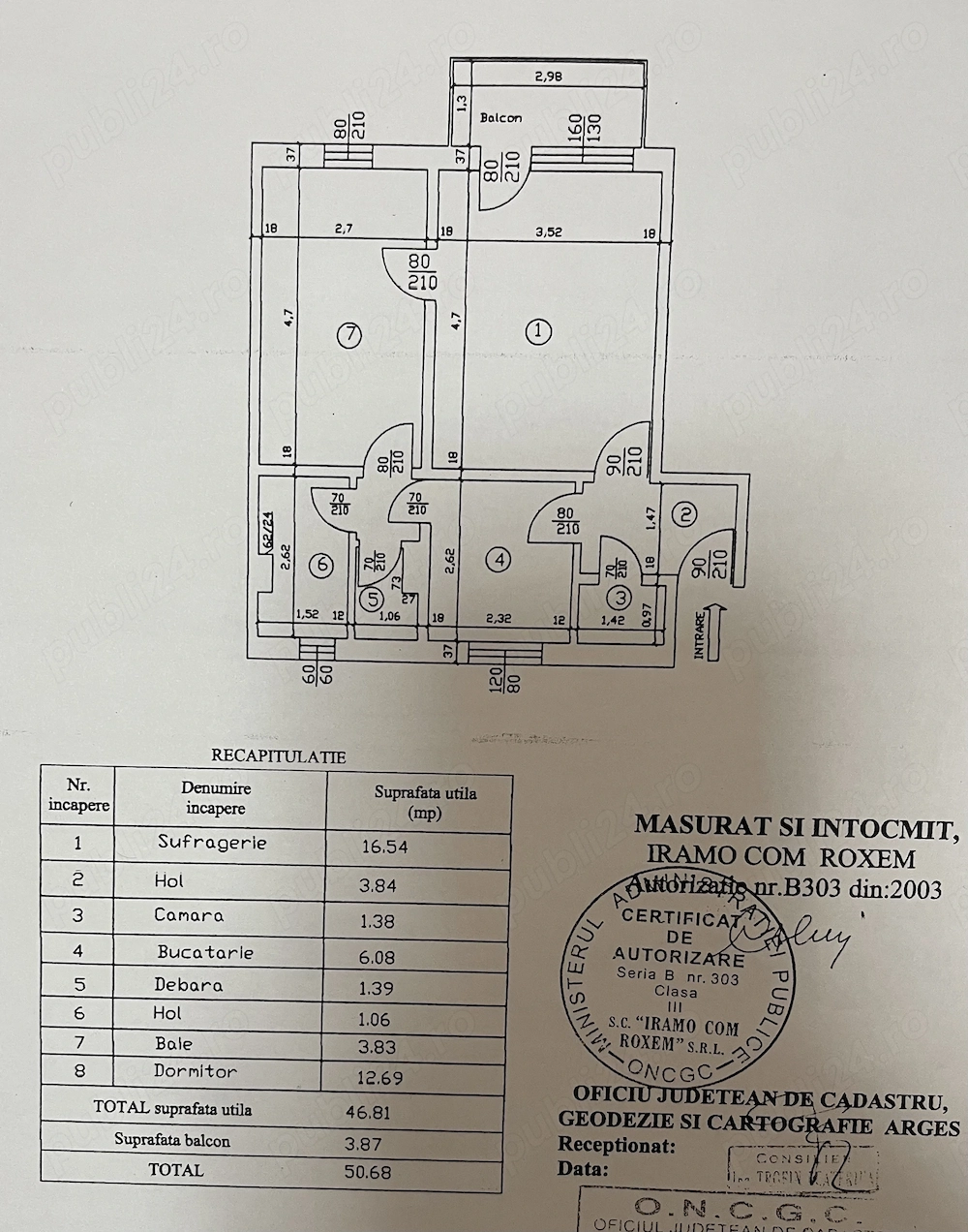 Apartament 2 camere, confort 1, 50m*, etaj 3 din 4