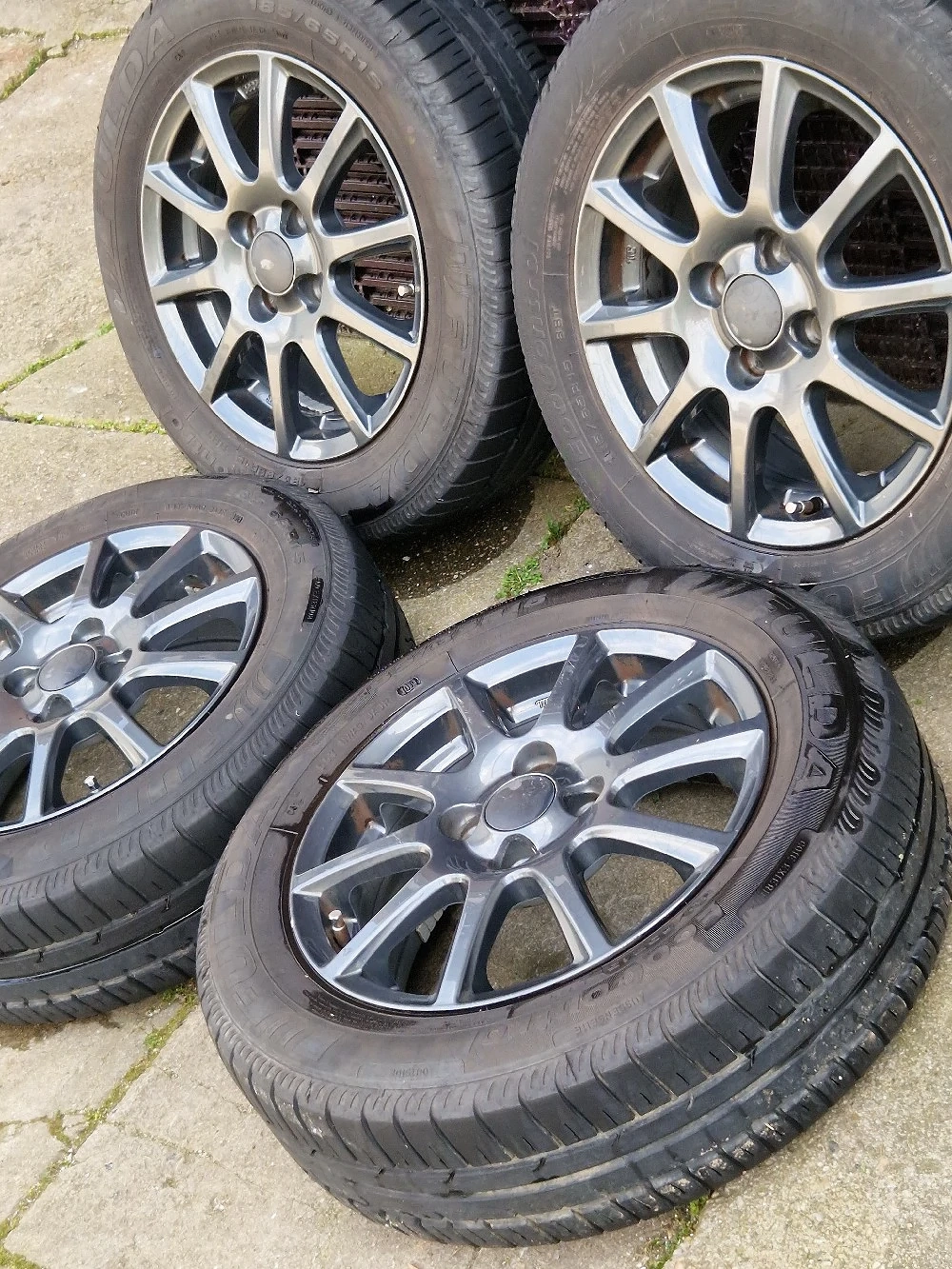 roti de vara de vanzare 185 65 15 jante 4x100 rial titanium grey anvelope fulda profil bun