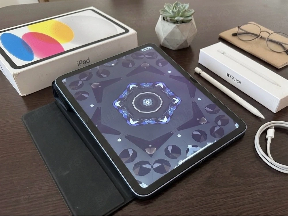 iPad 10 Blue + Apple Pencil 1 + Husă + Folie Paperlike