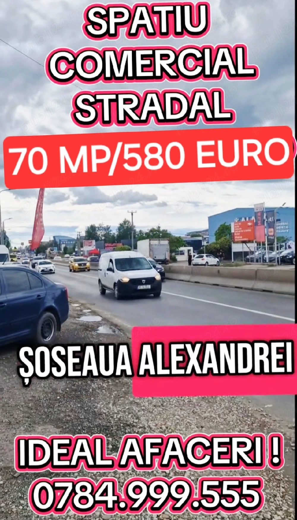 Sos.Alexandriei Spatiu Stradal 70mp Grup sanitar AC La Cheie Super Vad Super Trafic Super Pozitie