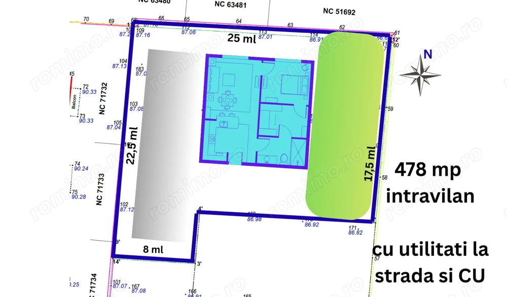 Vanzare Teren Construibil, Intravilan,CU, 478 mp - Tunari! Comision 0%