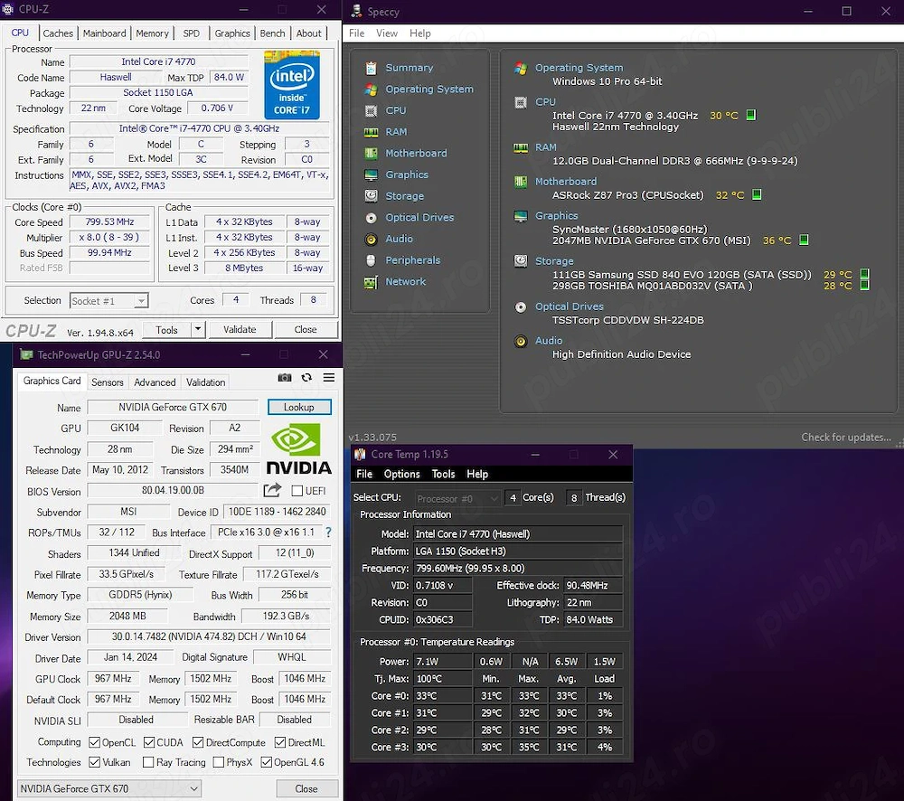 PC I7 4770_ssd_GTX670_Asrock Z87 Pro