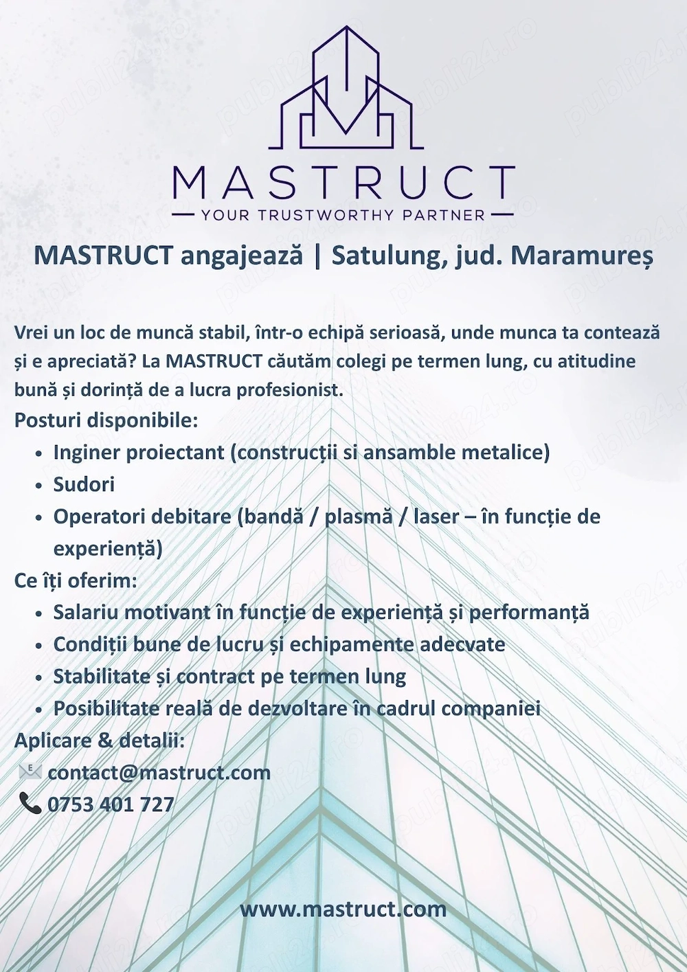 Locuri de muncă disponibile MASTRUCT