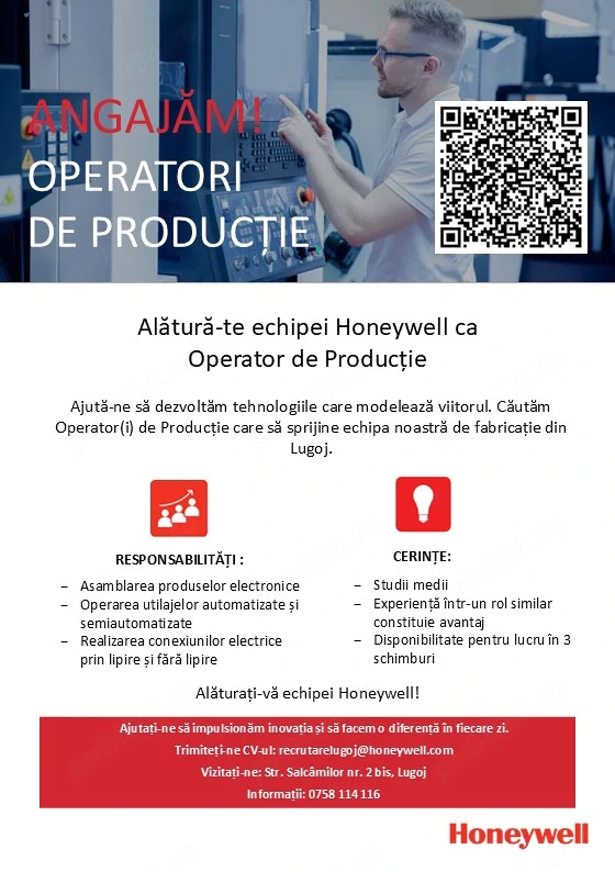 Angajam Operator Producție in Lugoj