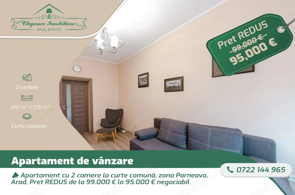 Apartament cu 2 camere la curte comună, zona Parneava, Arad