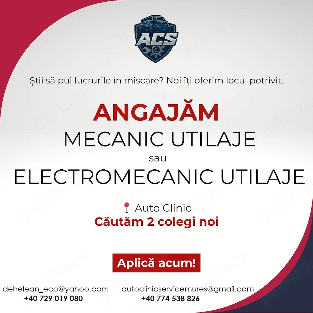 Angajam mecanici si electromecanici utilaje