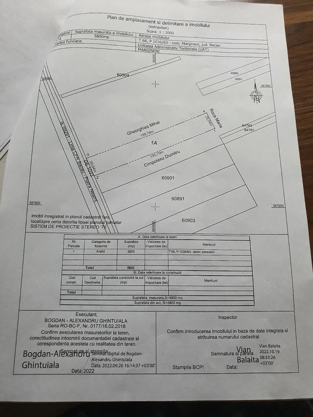 Teren 5800mp varianta Margineni-Hemeius