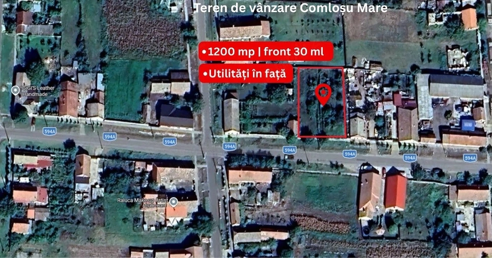 Teren de vanzare - 1200 mp, front 30 ML