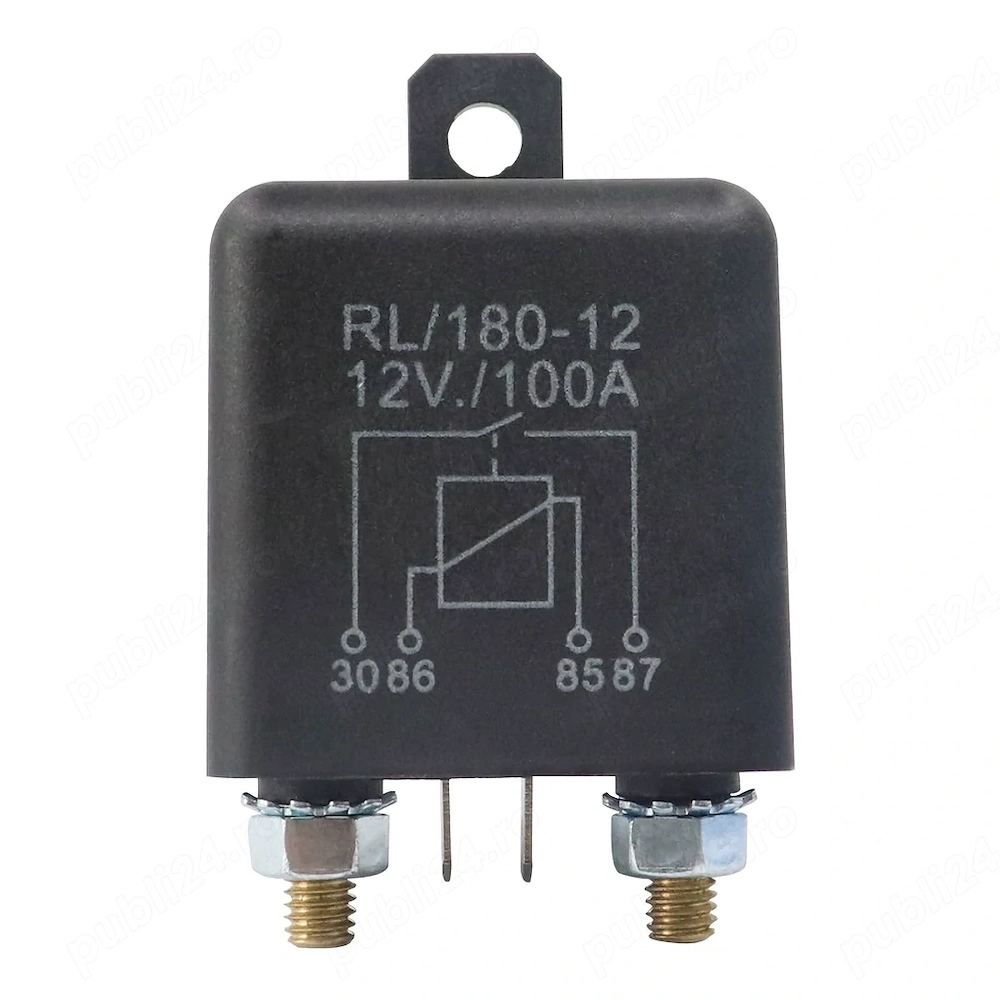 Releu auto 12V 100A   control sarcini mari, pompe, ventilatoare și sisteme audio