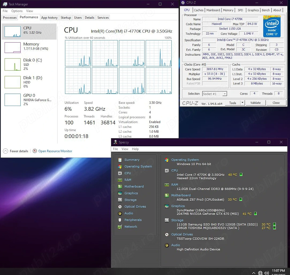 Procesor I7 4770K socket 1150